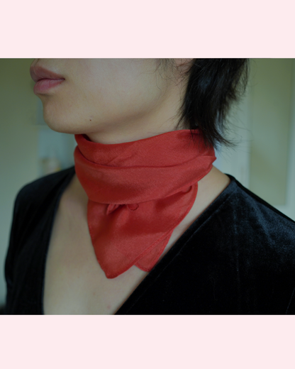 Sheer Silk Neckerchief Scarf | Ruby
