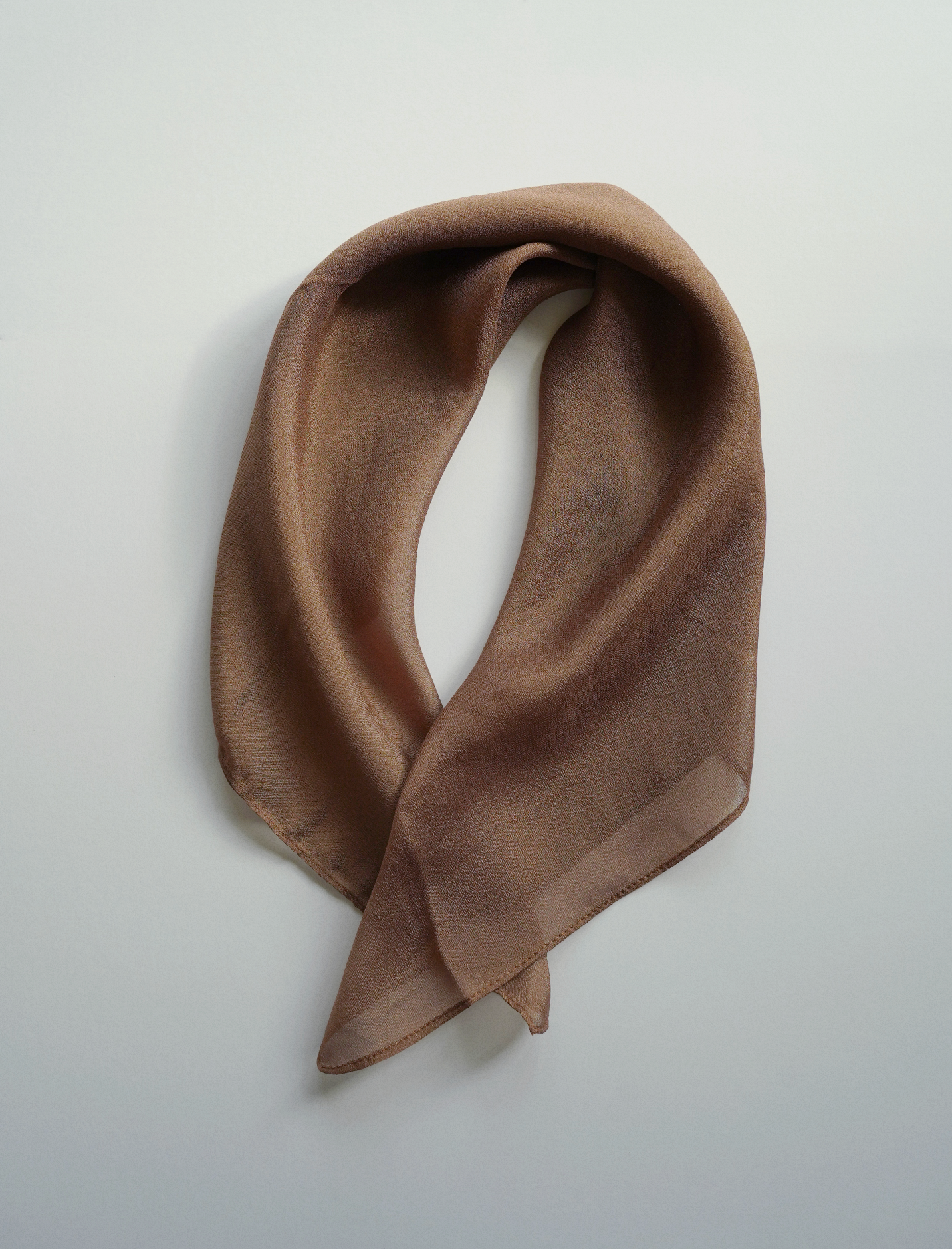 Sheer Silk Neckerchief Scarf | Toffee