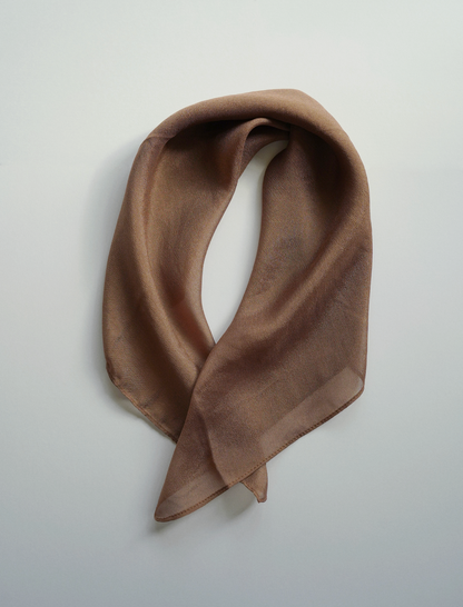 Sheer Silk Neckerchief Scarf | Toffee